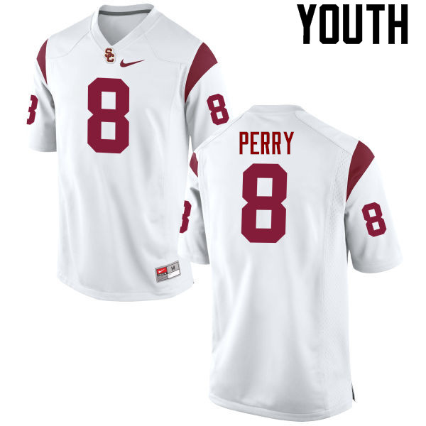 Youth #8 Nick Perry USC Trojans College Football Jerseys-White